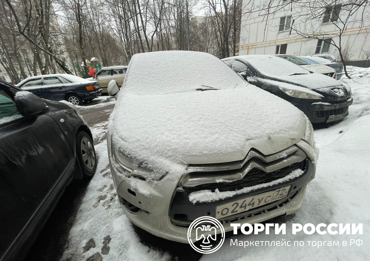 Легковой автомобиль Citroen DS4, 2013 г.в., гос.регистрационный знак О 224  УС 72, VIN VF7NX5FEADY529401, год выпуска 2013, цвет белый. Обременения  (ограничения): залог в пользу ООО КБ «СОЮЗНЫЙ» | Тюменская область | Торги  России